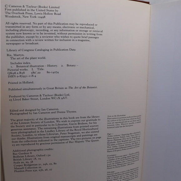 Vintage 1980's Botanical Art Book The Art Of The Plant World  Martyn Rix - Picture 7 of 16